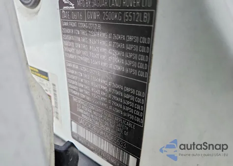 2017 Jaguar F-Pace Prestige z USA, uszkodzony, nr VIN SADCK2BV9HA065533